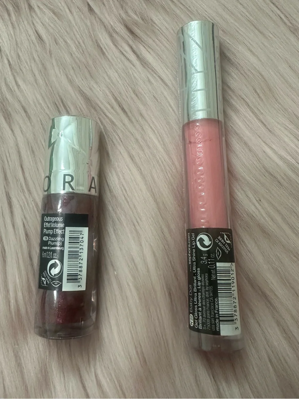 Sephora Pink Lip Gloss & Berry Lipgloss Duo